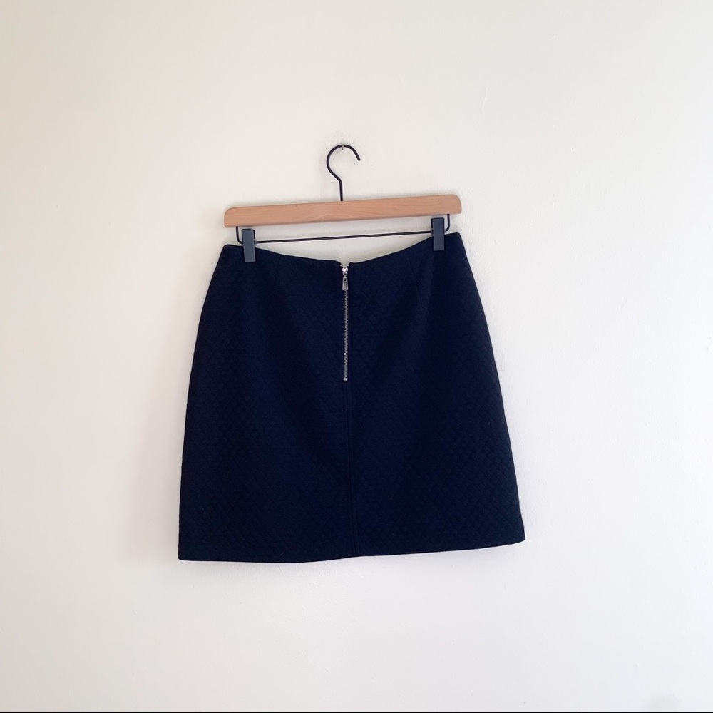Laundry By Shelli Segal Black Textured Quilted Knit Mini Skirt Size 8 - Picture 7 of 8
